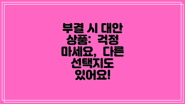 부결 시 대안 상품:  걱정 마세요,  다른 선택지도 있어요!