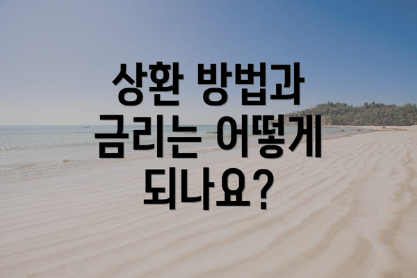 상환 방법과 금리는 어떻게 되나요?