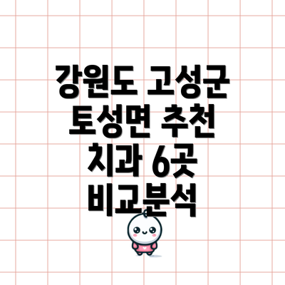 강원도 고성군 토성면 추천 치과 6곳 비교분석