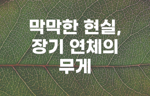 막막한 현실, 장기 연체의 무게
