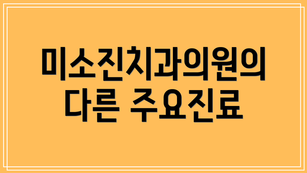 미소진치과의원의 다른 주요진료