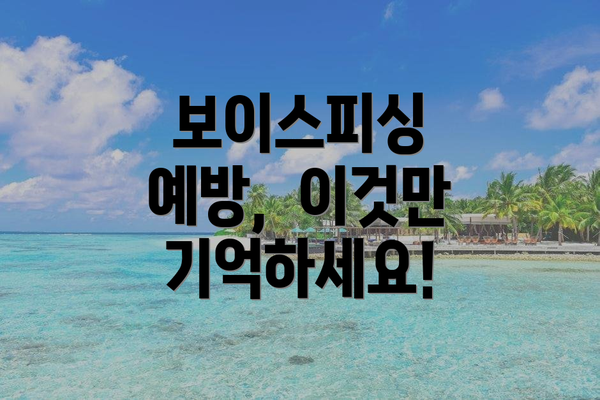 보이스피싱 예방,  이것만 기억하세요!