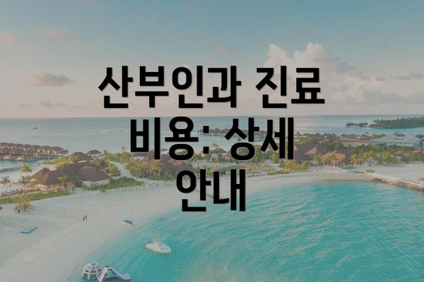 산부인과 진료 비용: 상세 안내