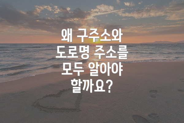 왜 구주소와 도로명 주소를 모두 알아야 할까요?