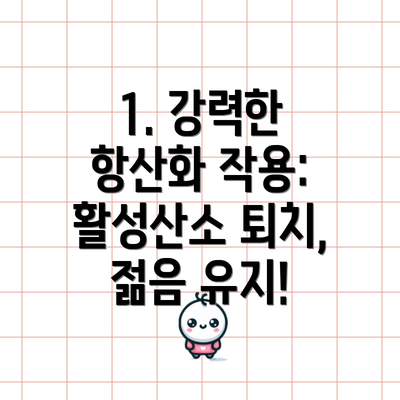 1. 강력한 항산화 작용: 활성산소 퇴치, 젊음 유지!