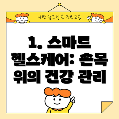 1. 스마트 헬스케어: 손목 위의 건강 관리