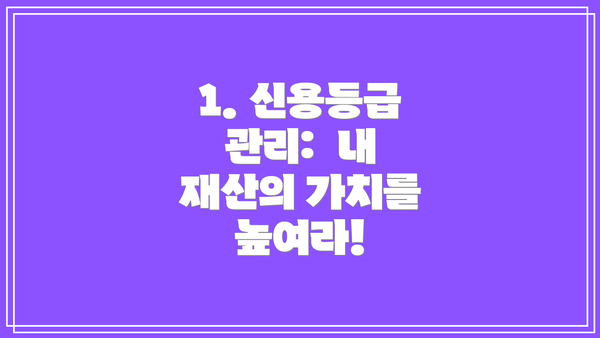 1. 신용등급 관리:  내 재산의 가치를 높여라!