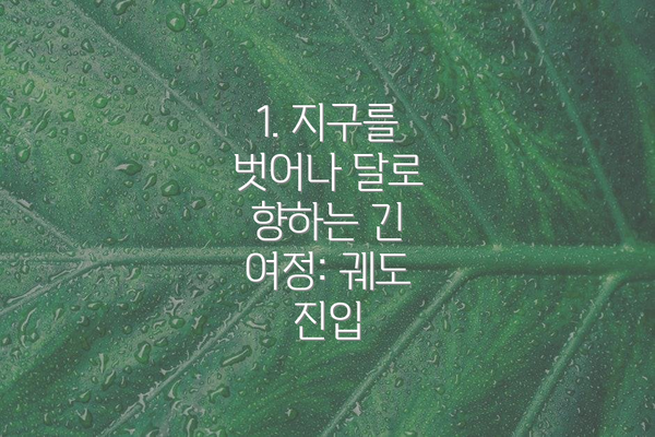 1. 지구를 벗어나 달로 향하는 긴 여정: 궤도 진입