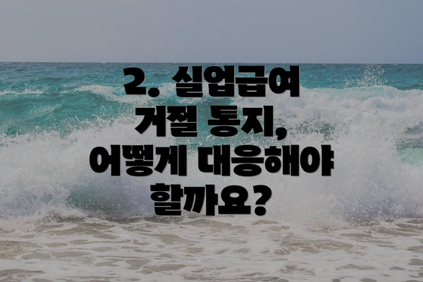 2. 실업급여 거절 통지, 어떻게 대응해야 할까요?
