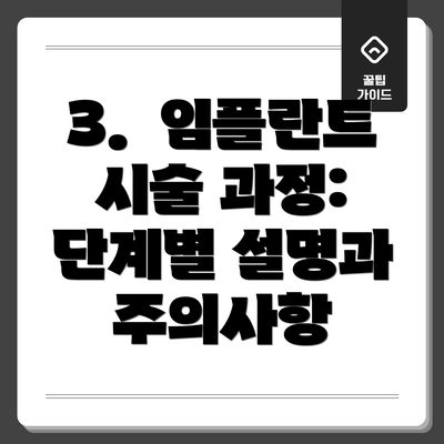3.  임플란트 시술 과정:  단계별 설명과 주의사항