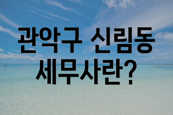 관악구 신림동 세무사란?