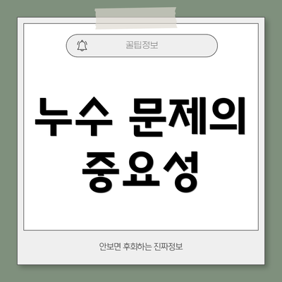 누수 문제의 중요성