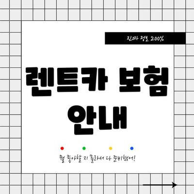 렌트카 보험 안내