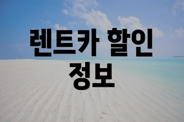 렌트카 할인 정보