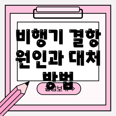 비행기 결항 원인과 대처 방법