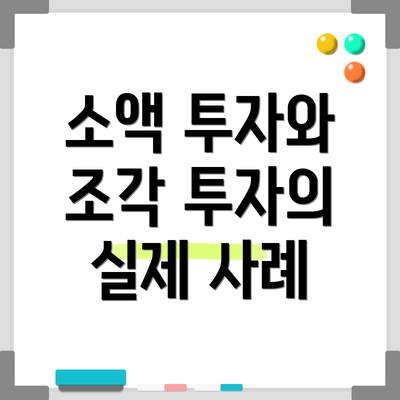 소액 투자와 조각 투자의 실제 사례