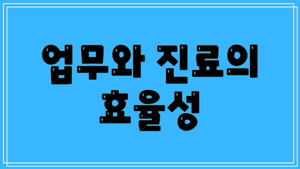 업무와 진료의 효율성