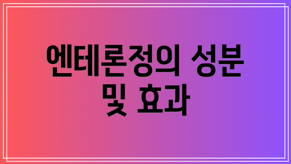 엔테론정의 성분 및 효과