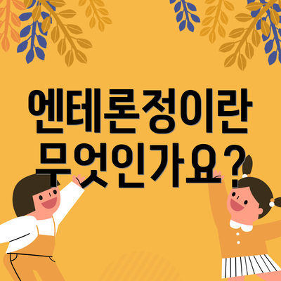 엔테론정이란 무엇인가요?