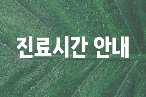 진료시간 안내