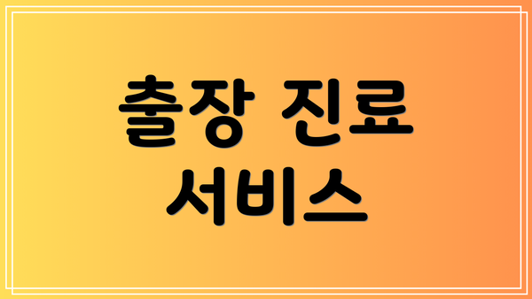 출장 진료 서비스
