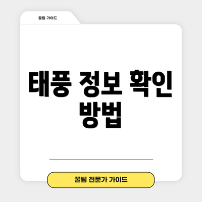 태풍 정보 확인 방법