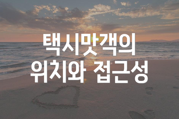 택시맛객의 위치와 접근성