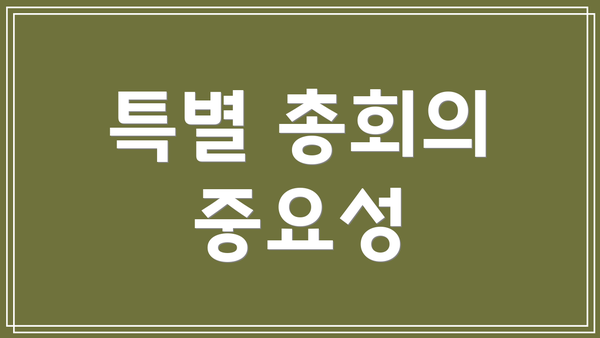 특별 총회의 중요성