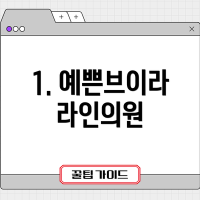 1. 예쁜브이라라인의원