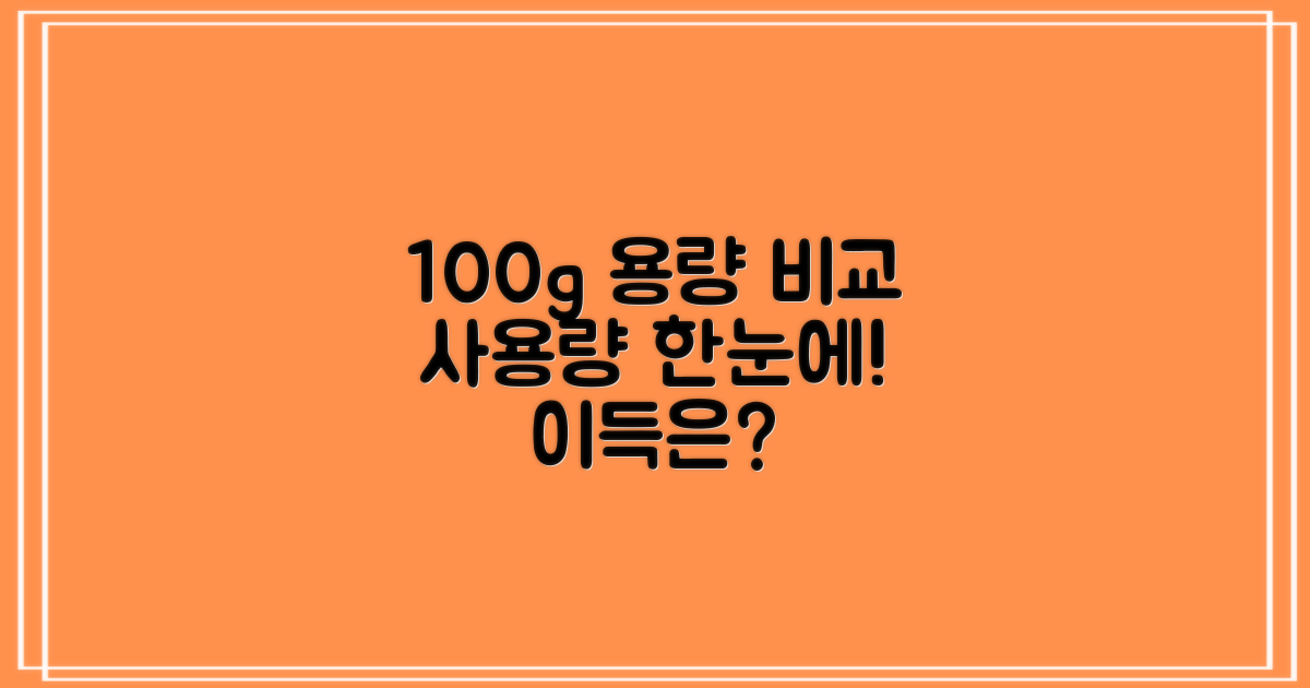 100g, 용량별 사용 비교